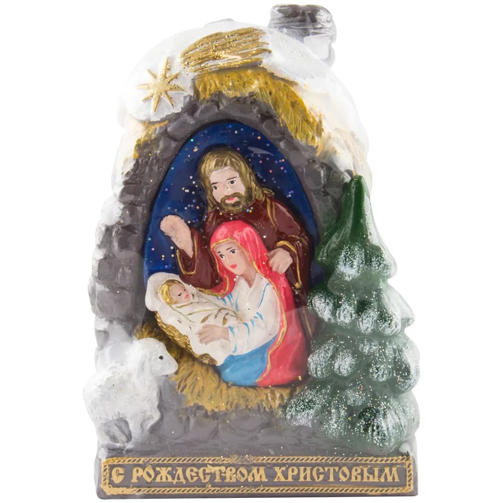 Свеча рождественская «Вертеп», парафиновая, 17 см
