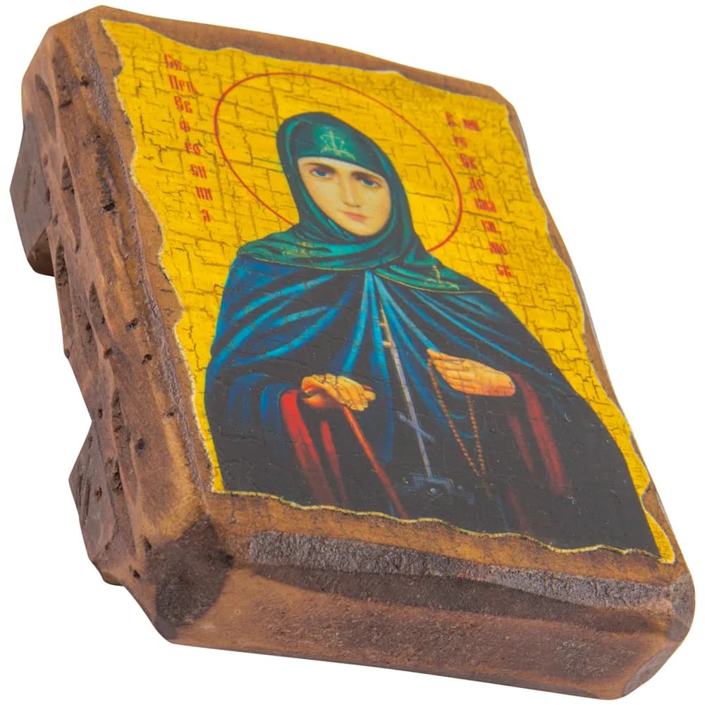 Икона «Евдокия» дерево под старину, печать краска, 7×10 см