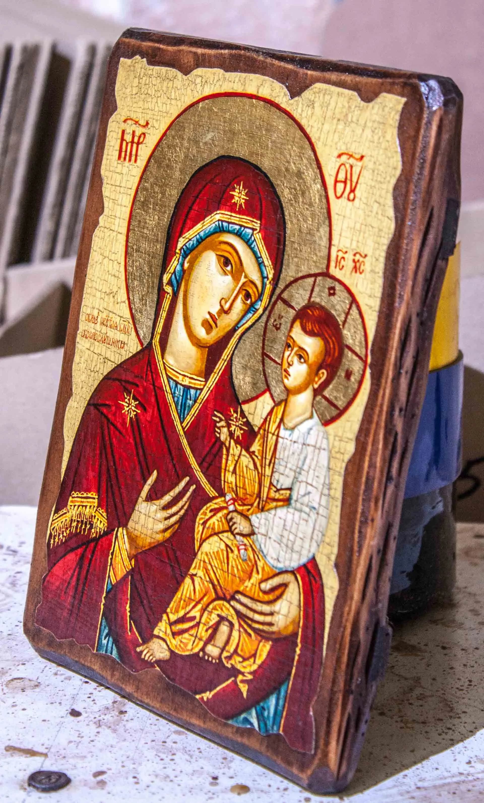 Икона «Скоропослушница» дерево под старину, печать-краска, 12,5×16,5 см