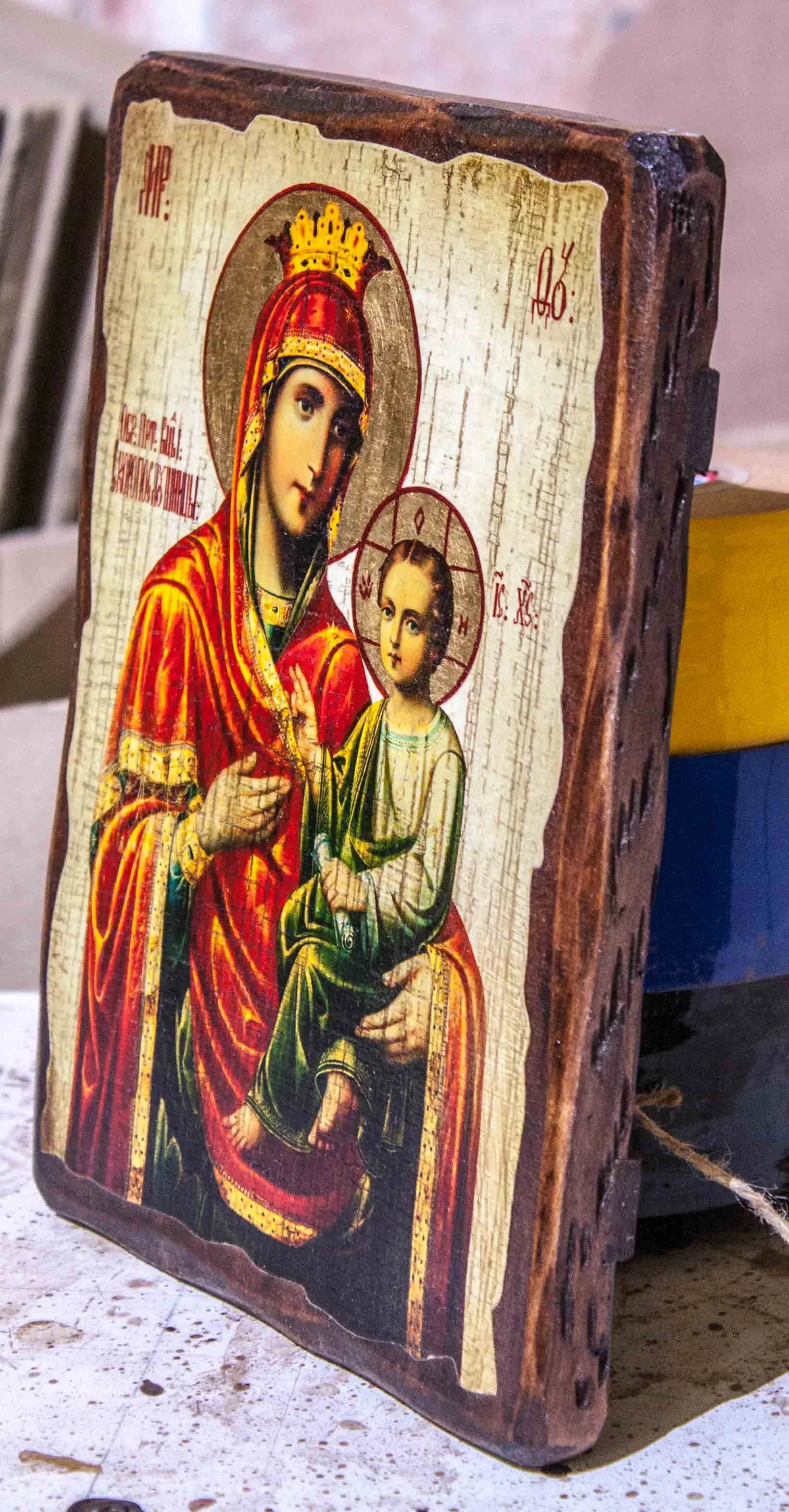 Икона «Скоропослушница» дерево под старину, печать-краска, 12,5×16,5 см