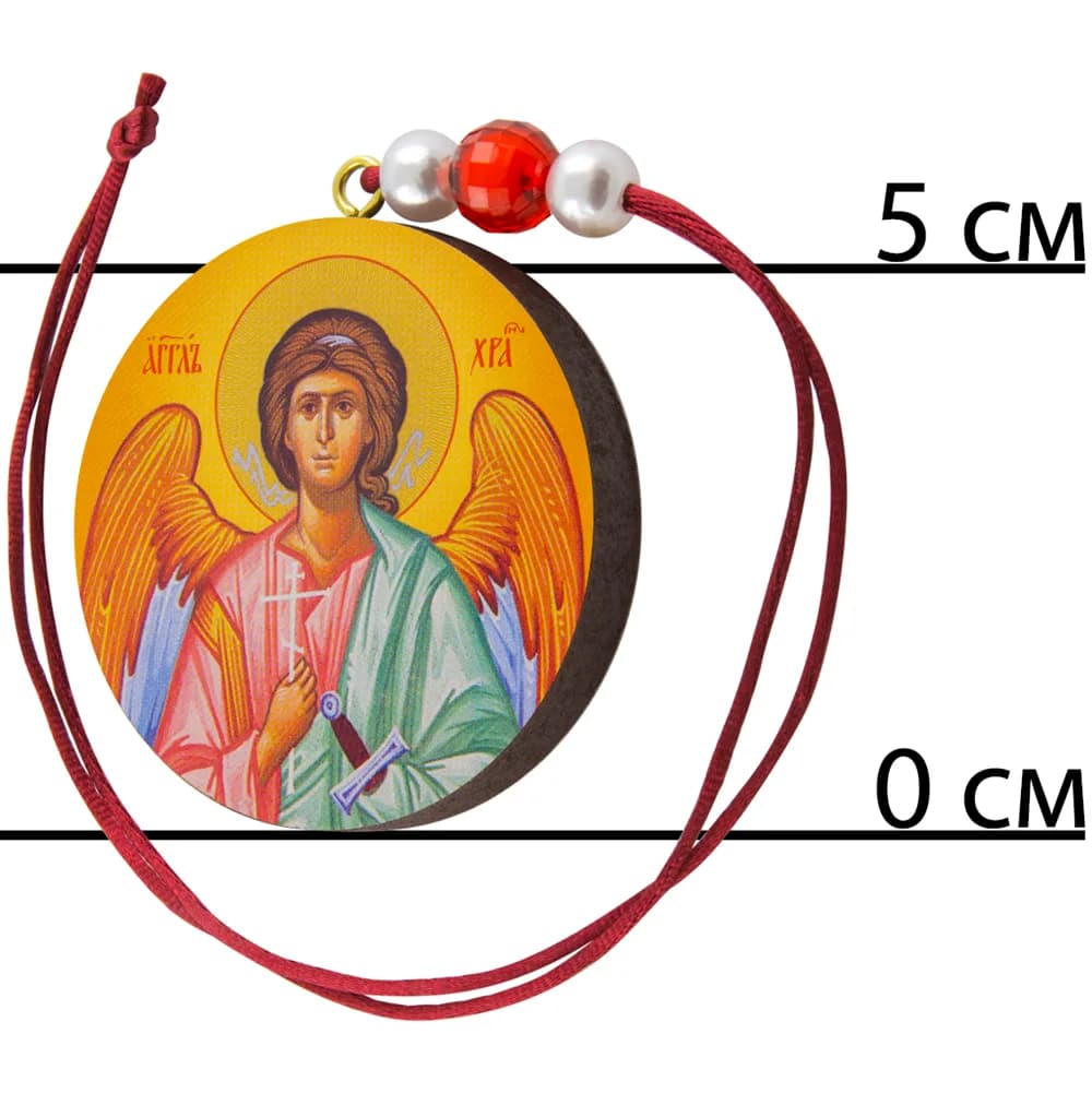 Автомобильная икона-подвеска «Ангел Хранитель», дерево, 5×5 см