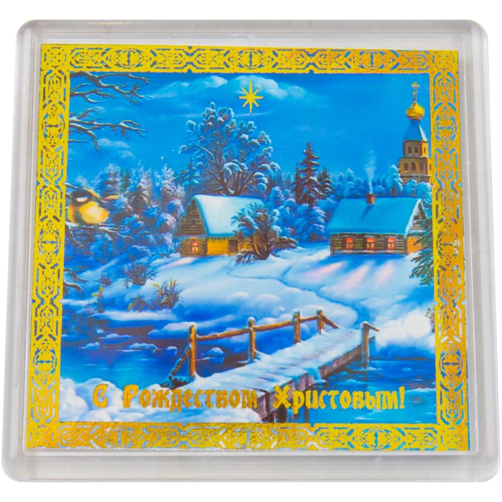 Магнит «С Рождеством», пластик, 7×7 см