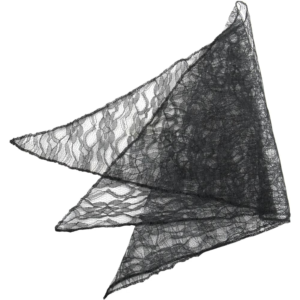 Косынка гипюр, чёрная, 100×70 см