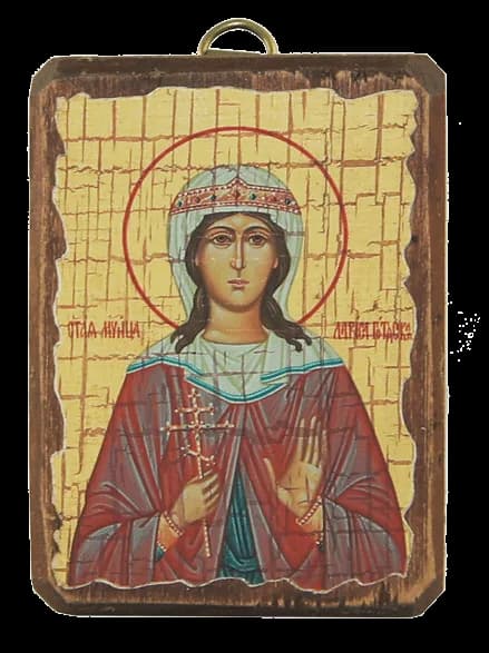 Икона «Лариса» дерево под старину, печать краска, 7×10 см