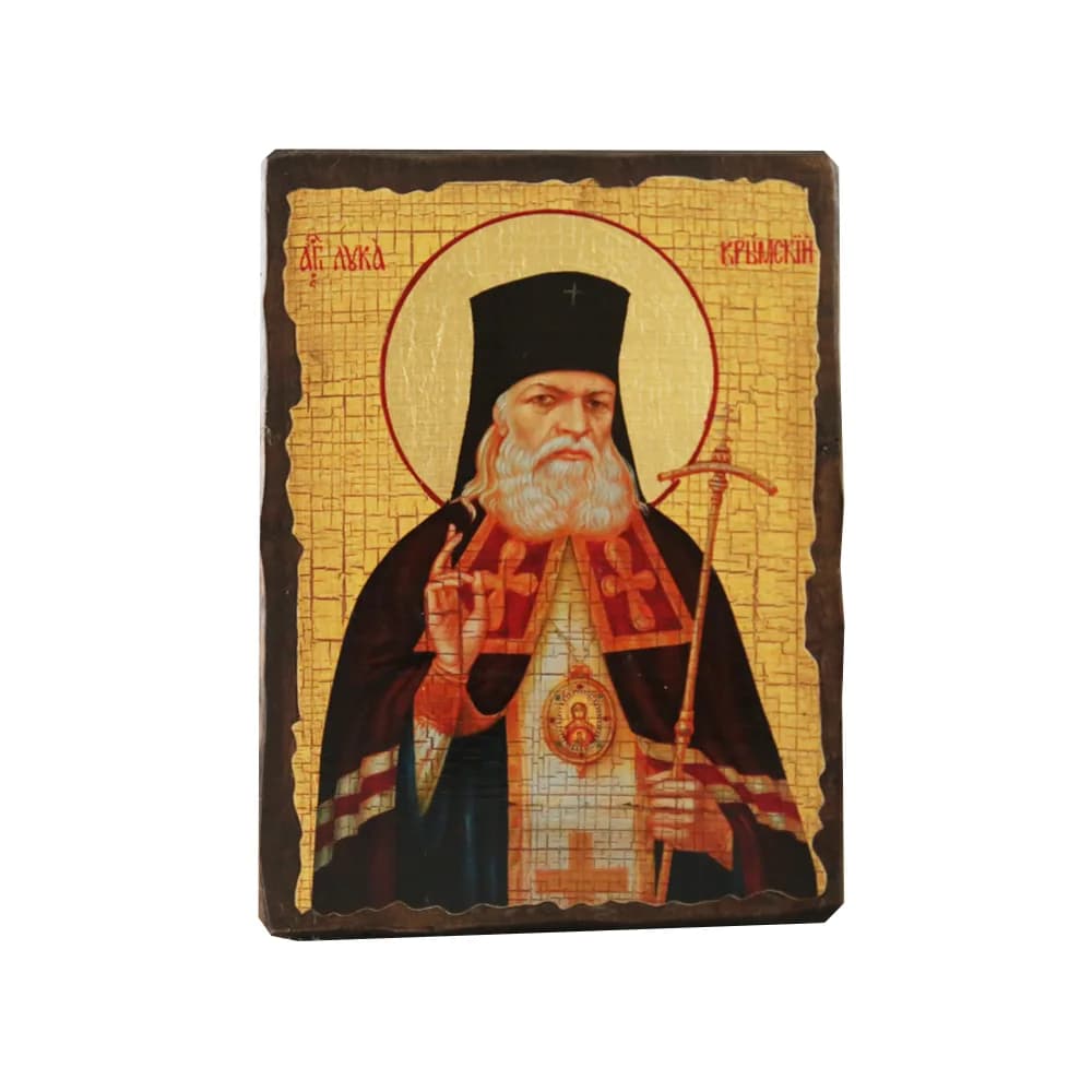 Икона «Святой Лука» дерево под старину, печать-краска, 17×23 см