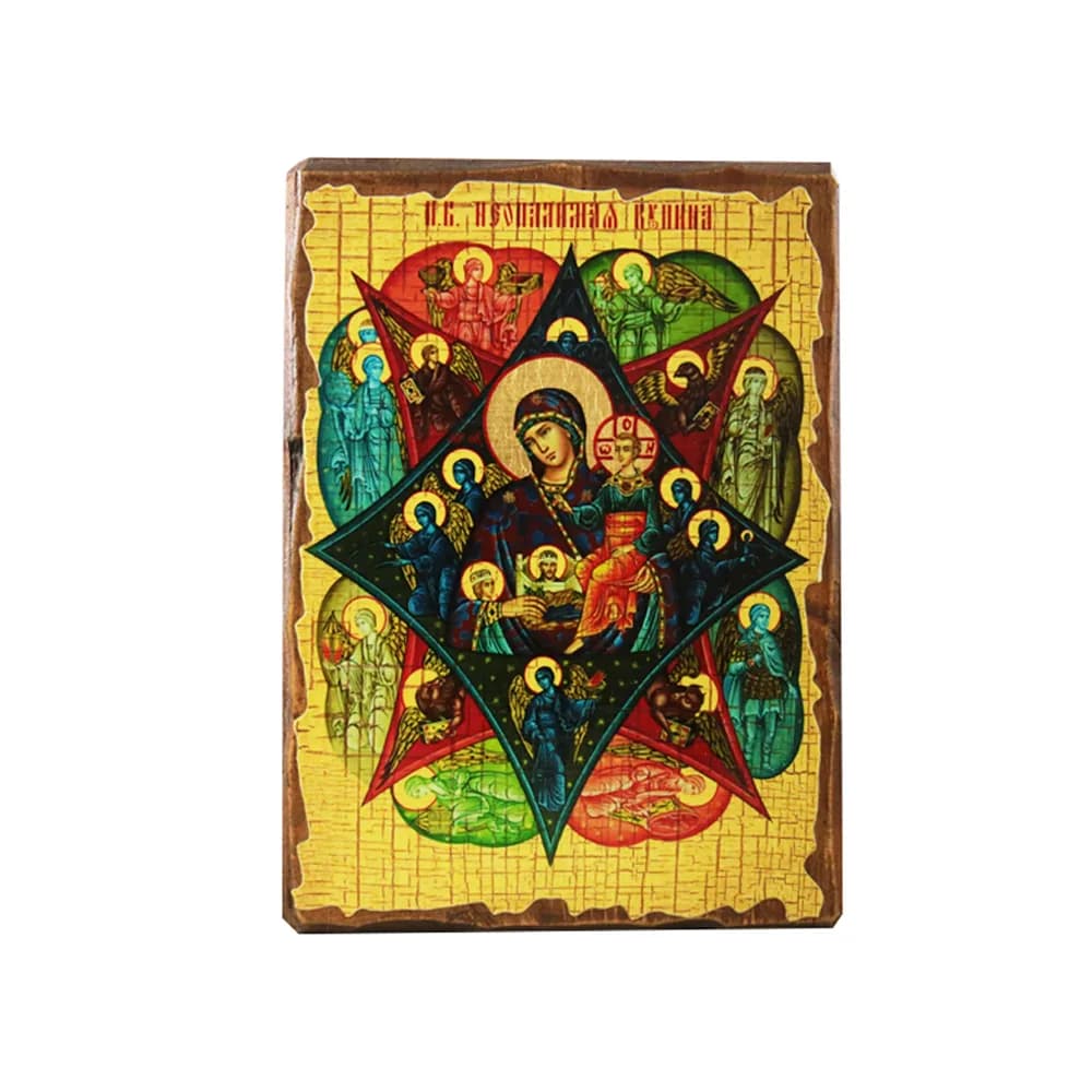 Икона «Неопалимая Купина», дерево под старину, печать-краска, 17×23 см