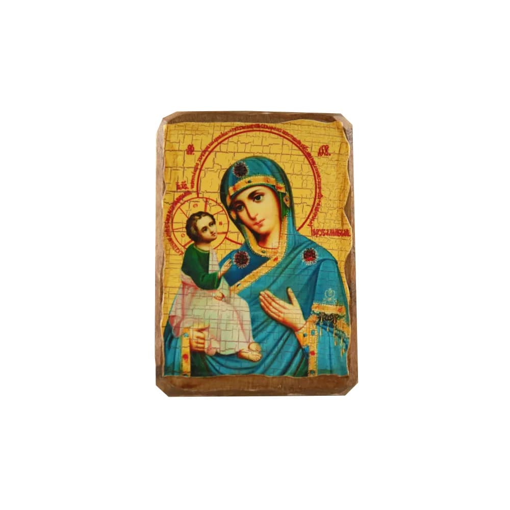 Икона «Иерусалимская» дерево под старину, печать-краска, 7×10 см