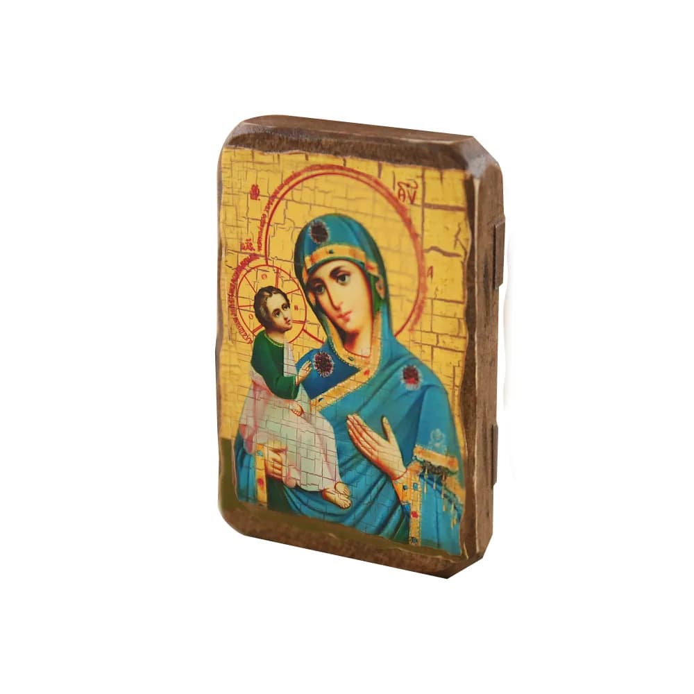 Икона «Иерусалимская» дерево под старину, печать-краска, 7×10 см