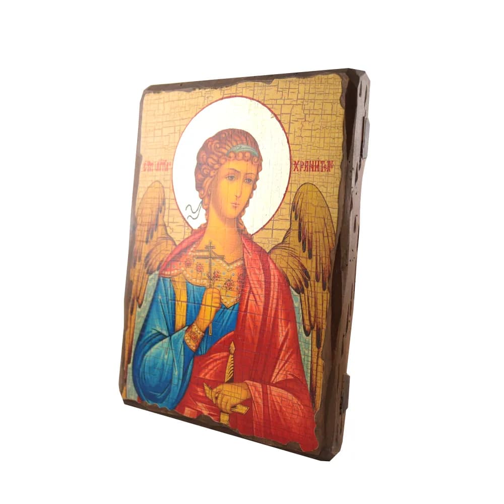 Икона «Ангел Хранитель» дерево под старину, печать-краска, 21×28 см