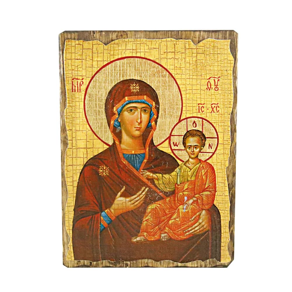Икона «Смоленская» дерево под старину, печать-краска, 17×23 см