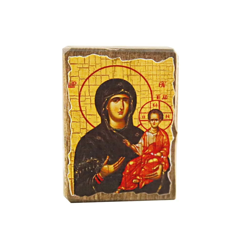 Икона «Смоленская», дерево под старину, печать-краска, 7×10 см