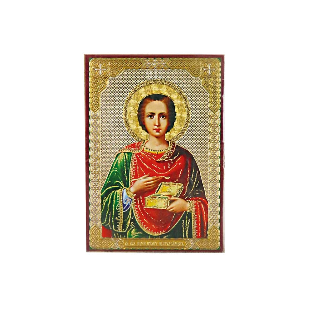 Икона «Пантелеймон», мдф, полиграфия, 6×8 см