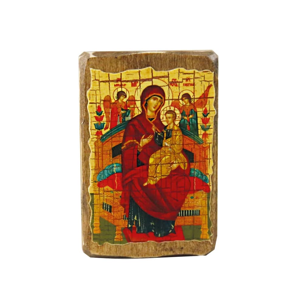 Икона «Всецарица» дерево под старину, печать-краска, 7×10 см