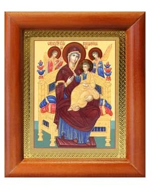 Икона «Всецарица», полиграфия, в багетной рамке со стеклом, 8×9,5 см
