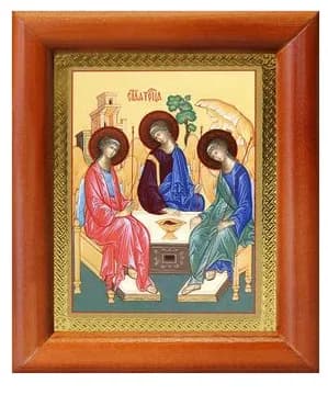 Икона «Троица», полиграфия, в багетной рамке со стеклом, 8×9,5 см