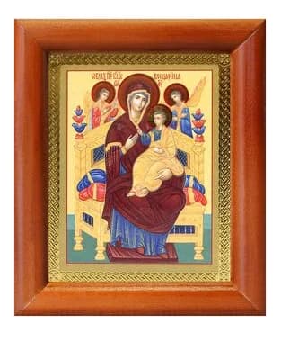 Икона «Всецарица», полиграфия, в багетной рамке со стеклом, 12,5×14,5 см