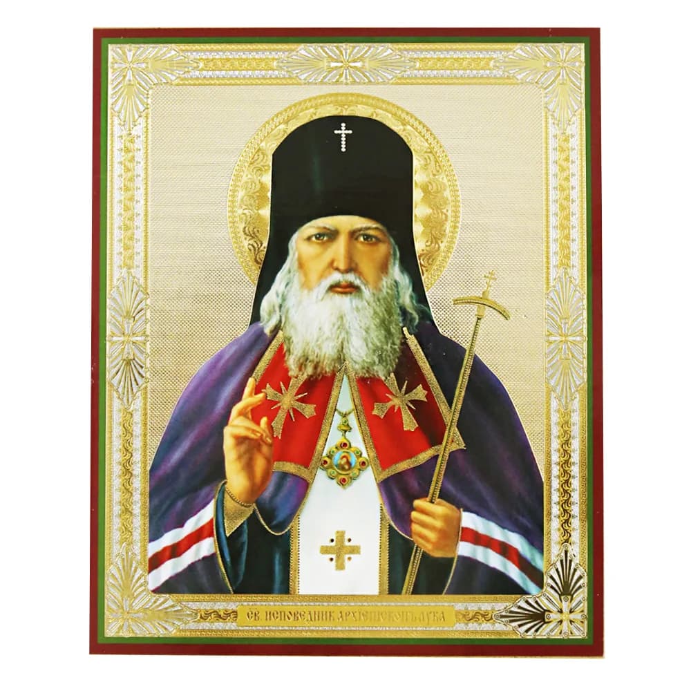 Икона «Святой Лука» мдф, полиграфия, 15×18 см