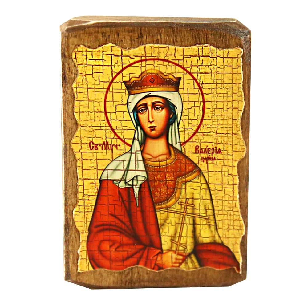 Икона «Валерия», дерево под старину, печать краска, 7×10 см