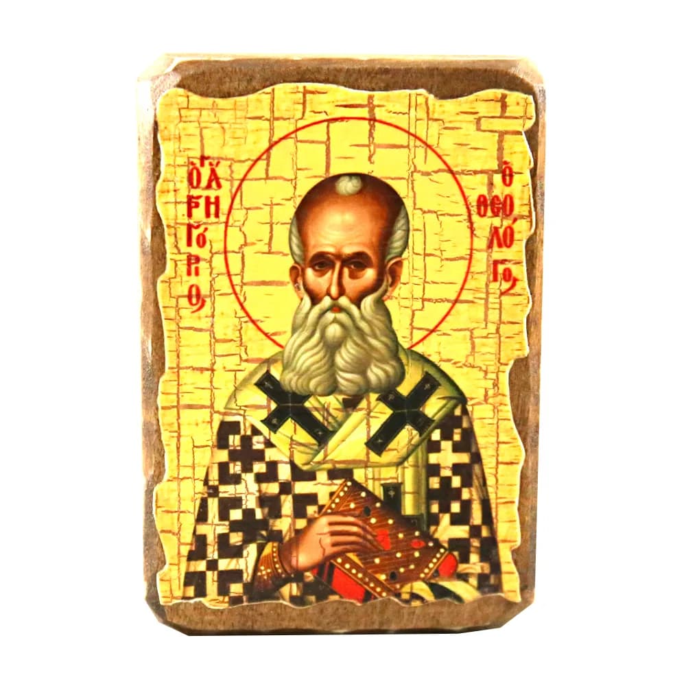 Икона «Григорий», дерево под старину, печать краска, 7×10 см