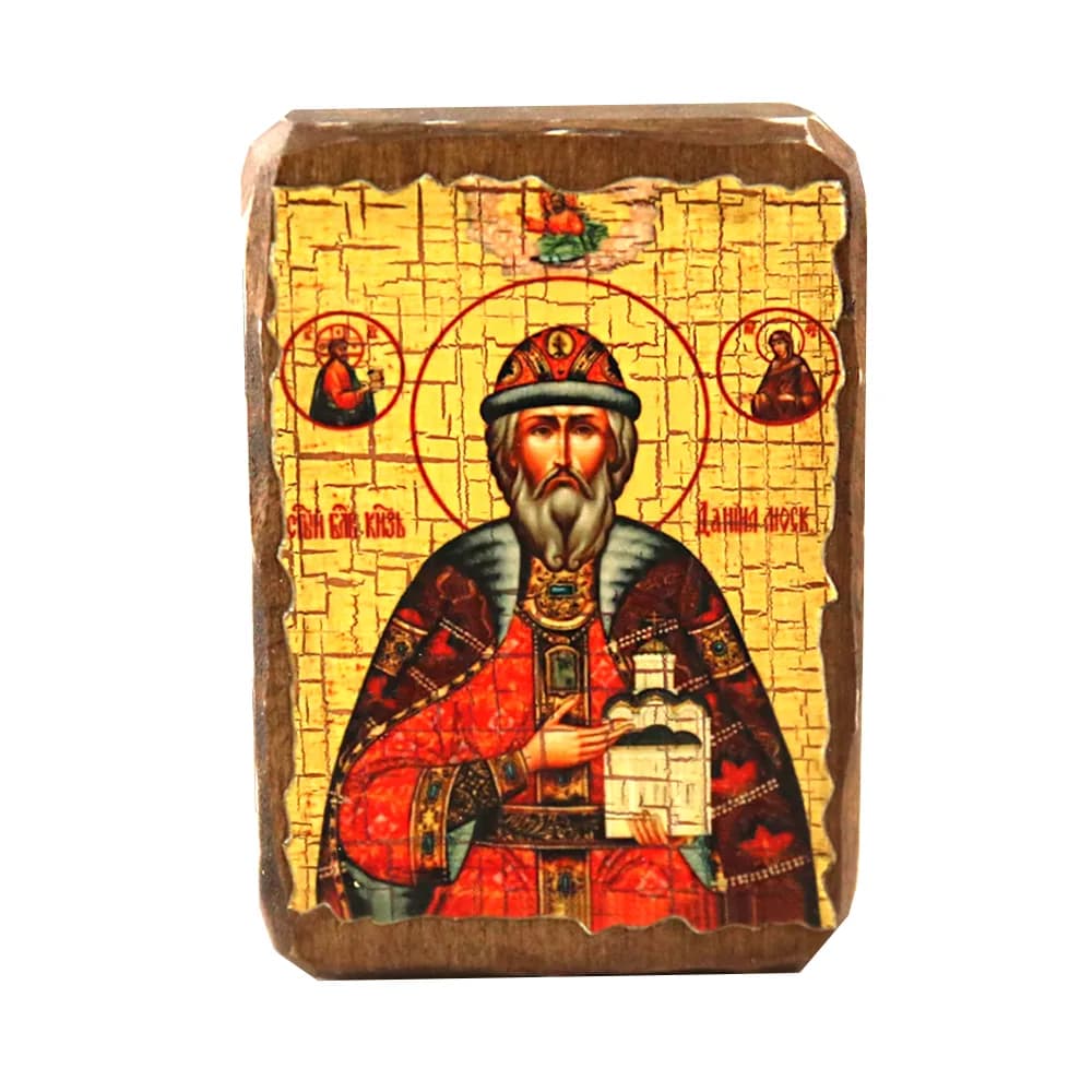 Икона «Даниил», дерево под старину, печать краска, 7×10 см