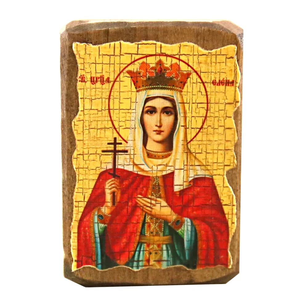 Икона «Елена» дерево под старину, печать-краска, 7×10 см