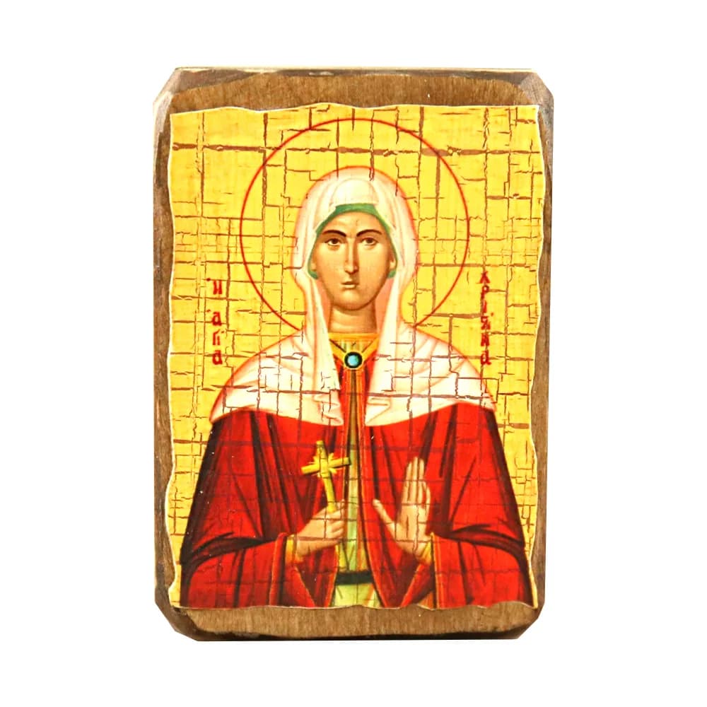 Икона «Кристина» дерево под старину, печать-краска, 7×10 см