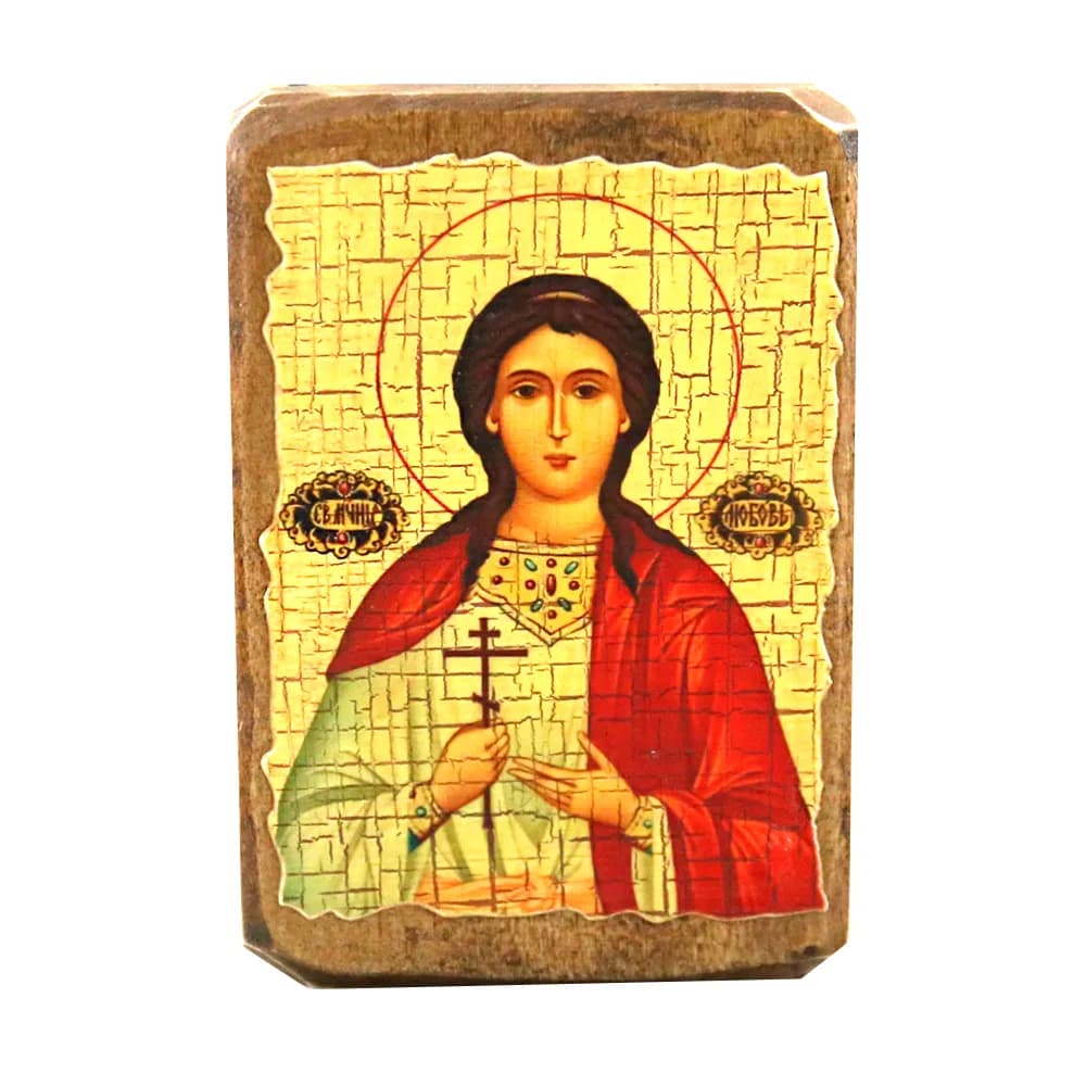 Икона «Любовь» дерево под старину, печать краска, 7×10 см