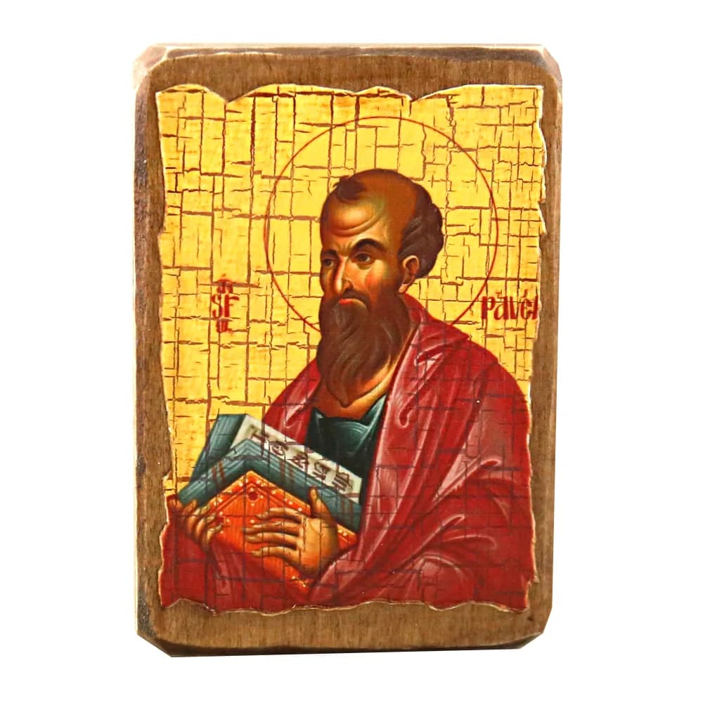 Икона «Павел» дерево под старину, печать-краска, 7×10 см