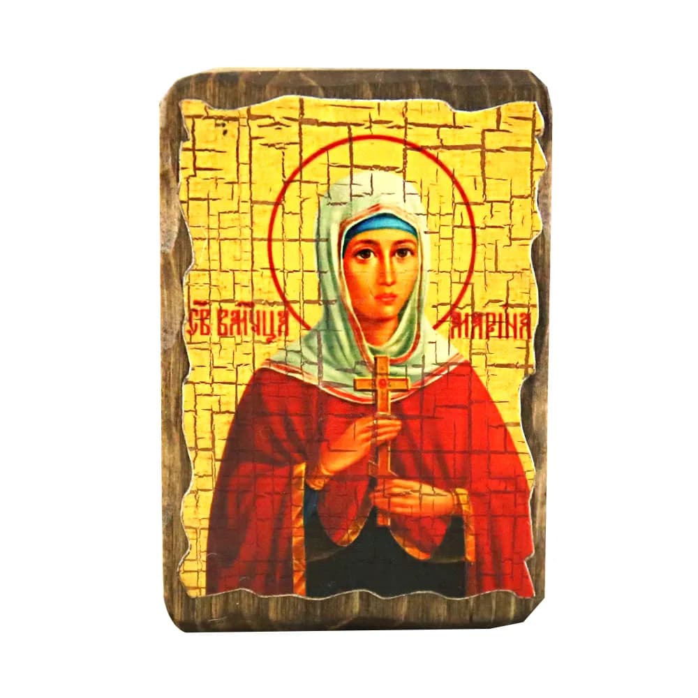 Икона «Марина», дерево под старину, печать-краска, 7×10 см