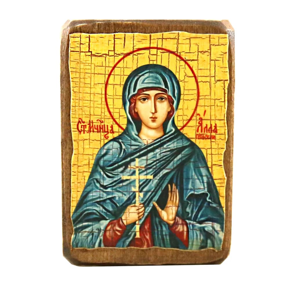 Икона «Алла» дерево под старину, печать краска, 7×10 см