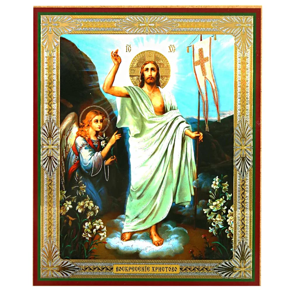 Икона «Воскресение Христово» мдф, полиграфия, 15×18 см