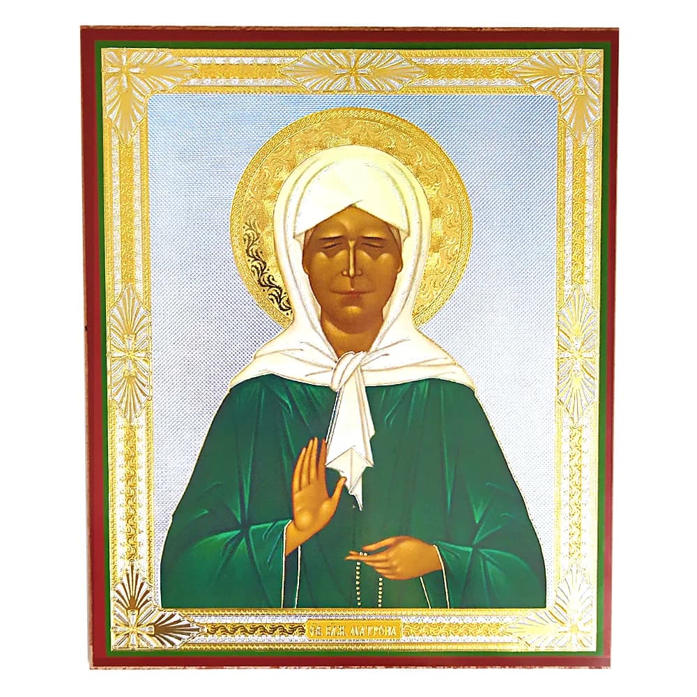 Икона «Матрона» мдф, полиграфия, 15×18 см