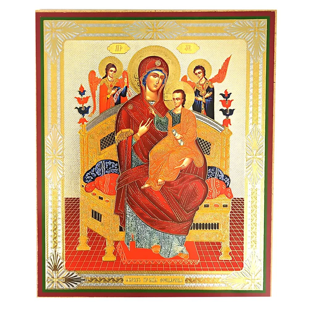 Икона «Всецарица» мдф, полиграфия, 15×18 см