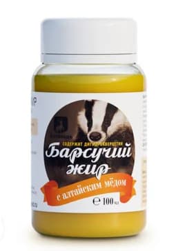 Барсучий жир с мёдом, пластиковая банка, 80 гр