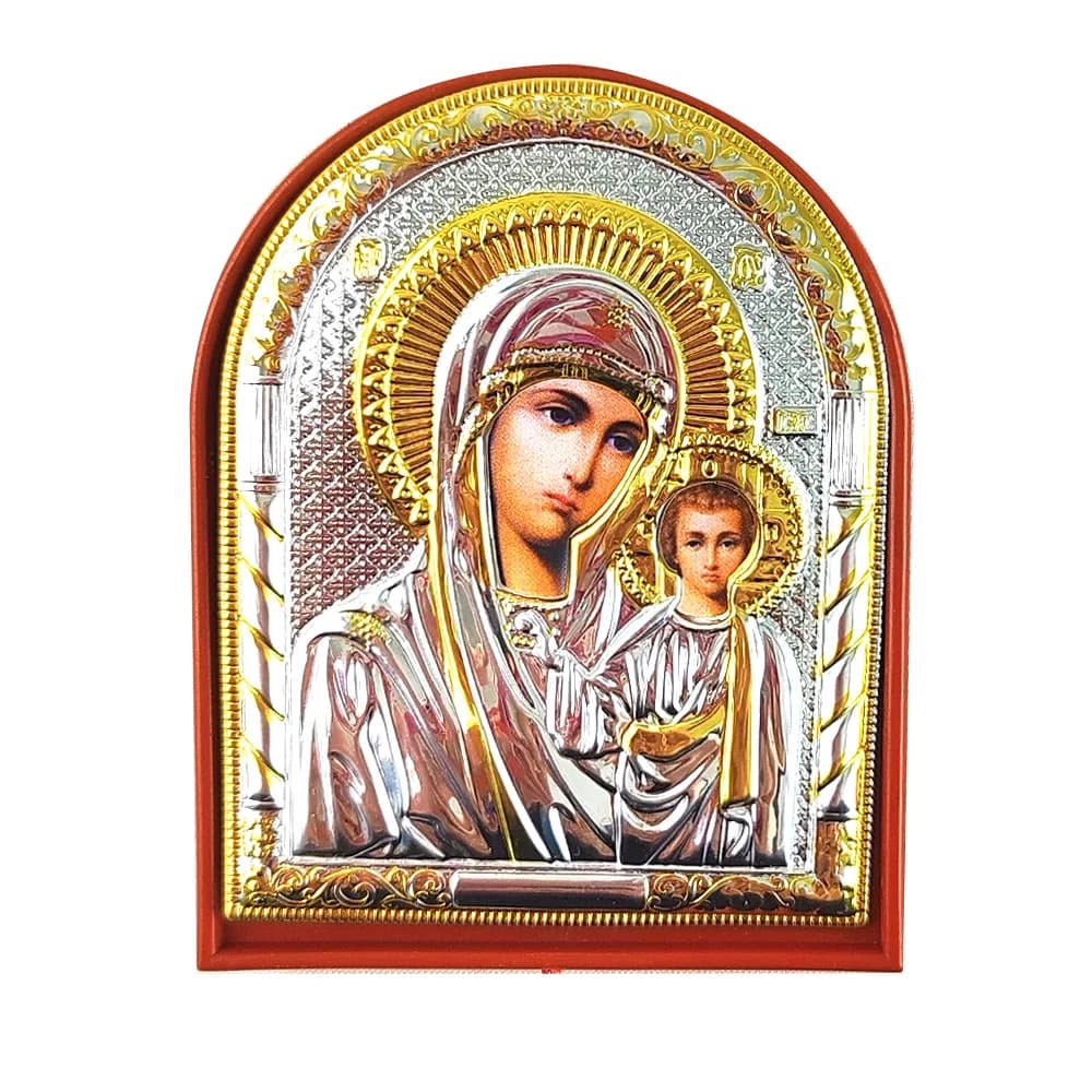 Икона «Казанская» арочная, пластик, металл, 7 см