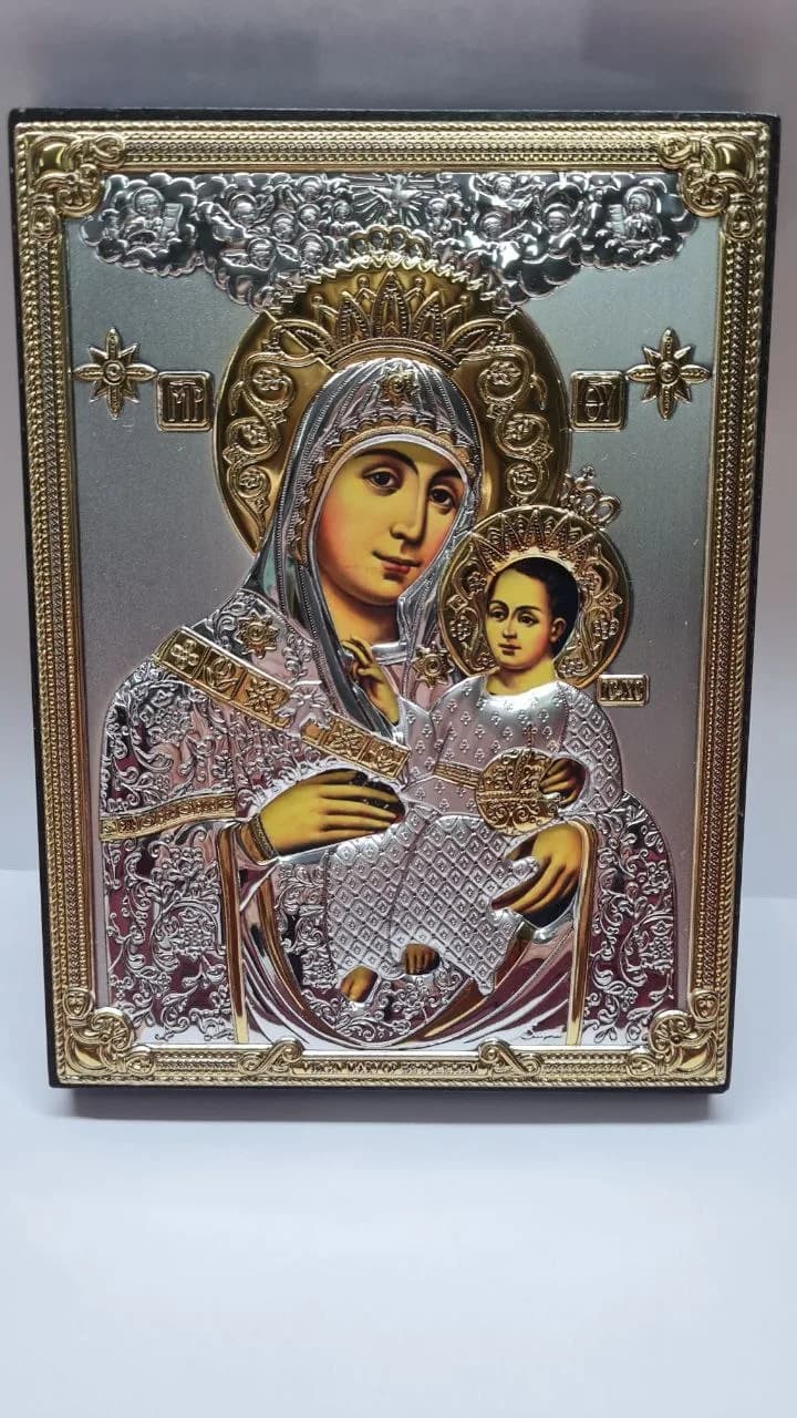 Икона «Вифлеемская», риза металл, рамка мдф, напыление серебро и золото, 13,3×18,2 см
