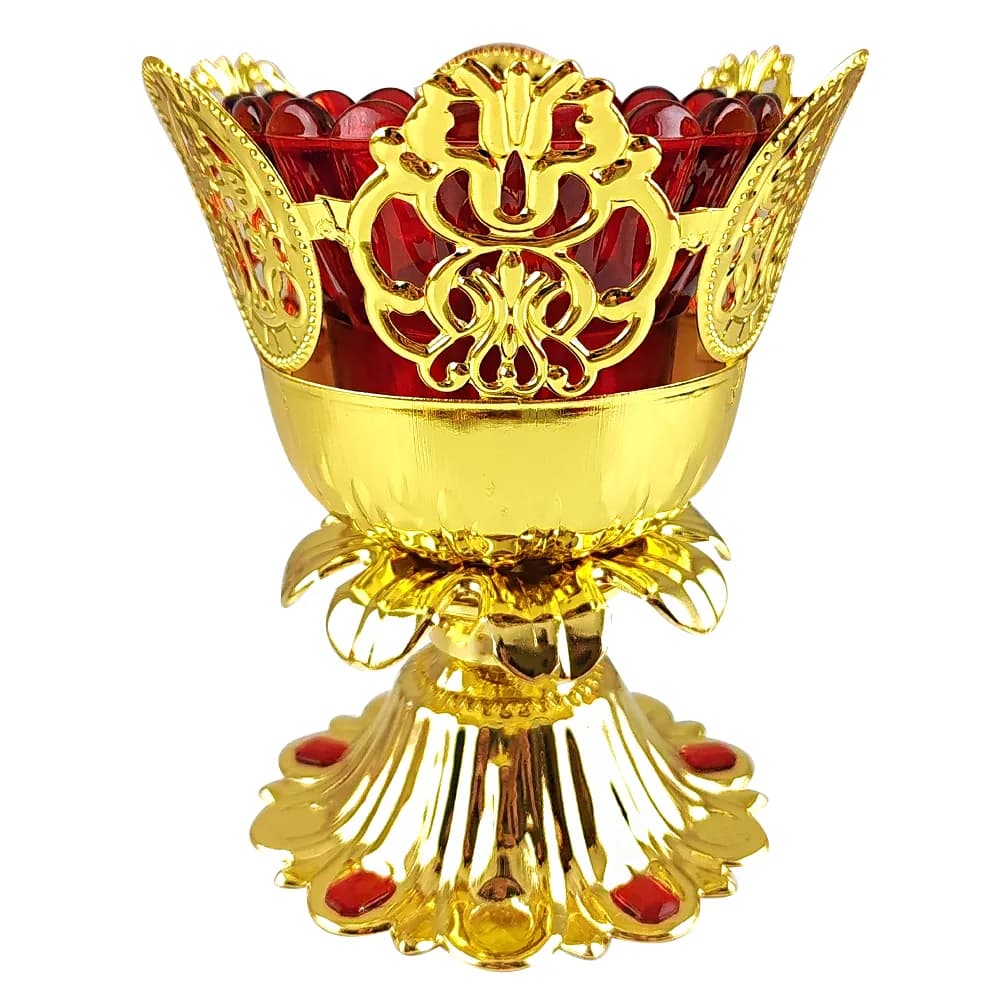 Лампада настольная, камни, цинковый сплав, 12 см
