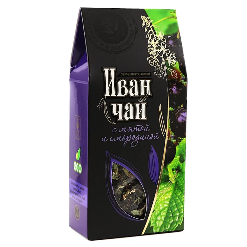 Иван-чай ферментированный с мятой и смородиной, 50 гр