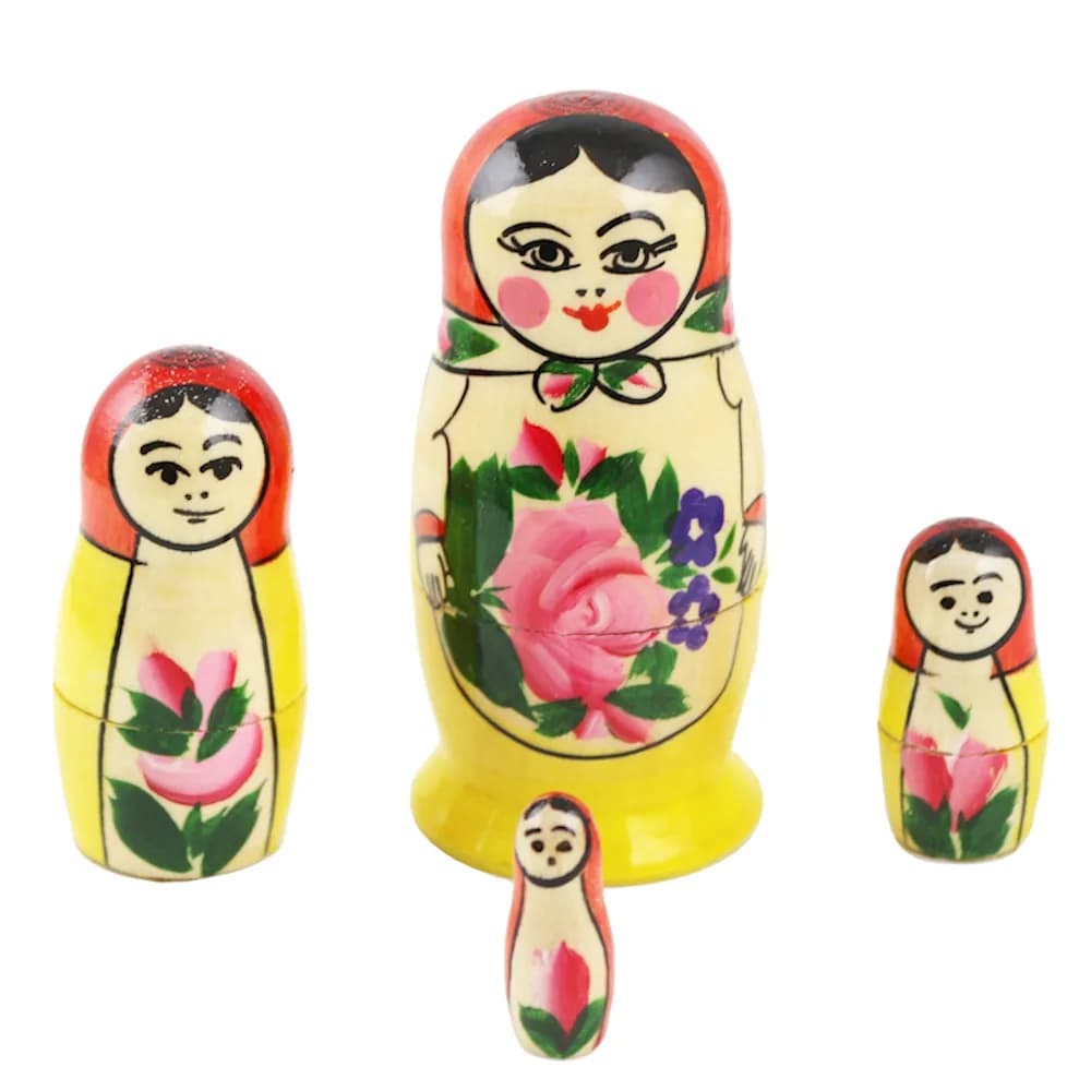 Матрешка традиционная, 4 кукольная, 9 см, 4 см