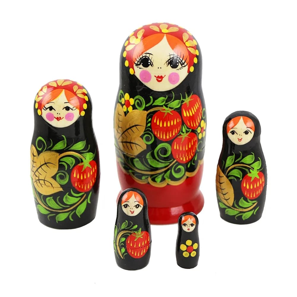 Матрешка «Земляничка», 5 кукольная, 12 см, 5,5 см