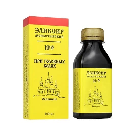 Эликсир монастырский №9 при головных болях, пластик, 100 мл, «Архыз»