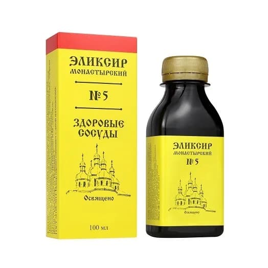 Эликсир Монастырский № 5 Здоровые сосуды, пластик, 100 мл,«Архыз»