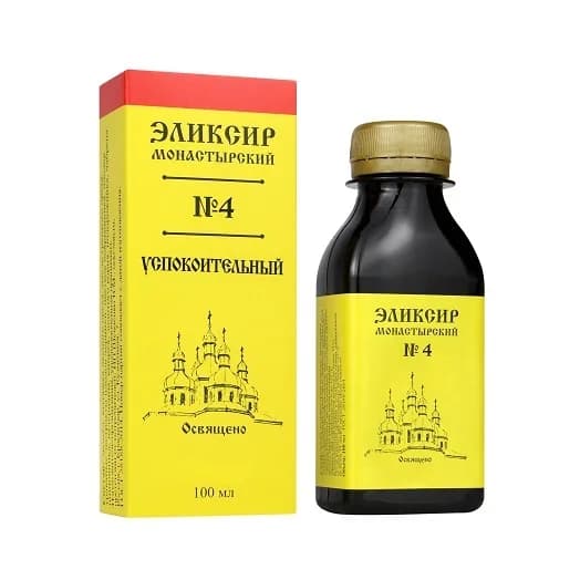 Эликсир Монастырский № 4 Успокоительный, пластик,100мл,«Архыз»