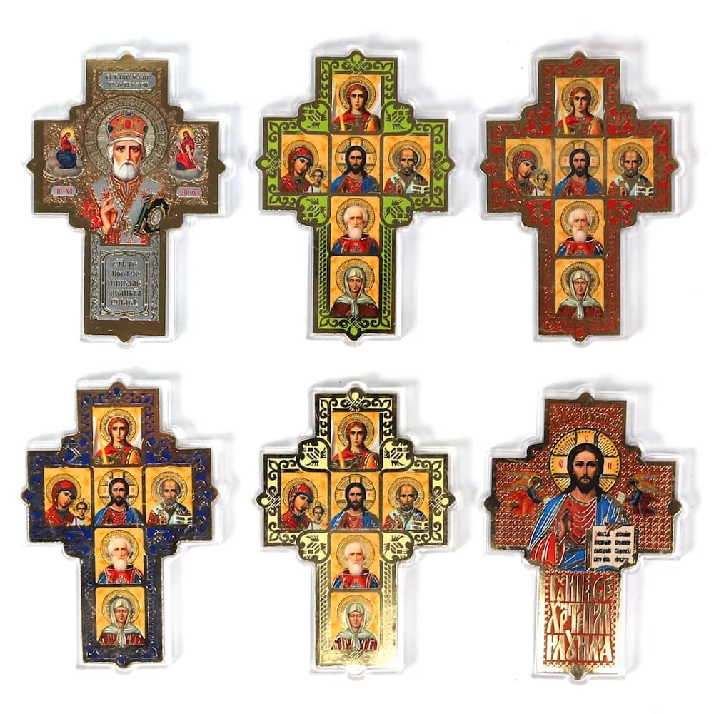 Автомобильный крест, пластик, ассортимент, 6,5×9,5 см