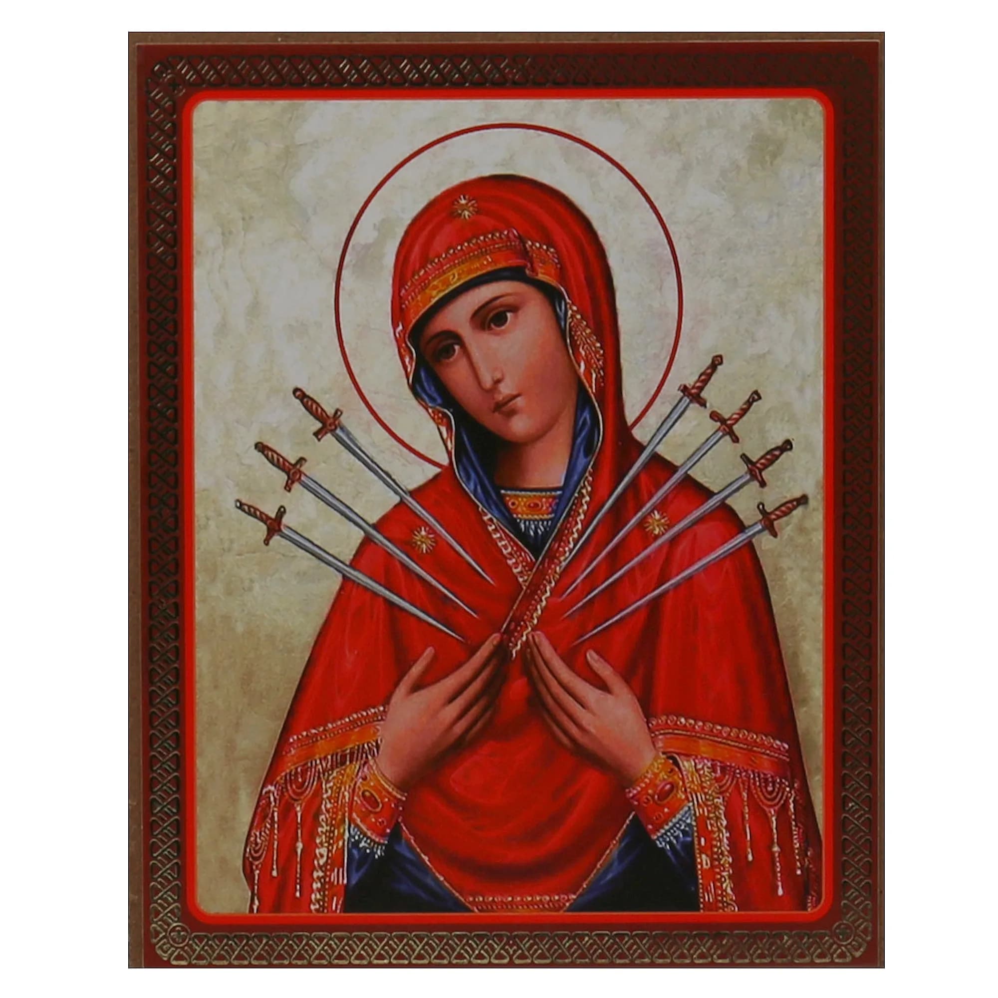 Икона «Семистрельная», мдф, полиграфия, 10×12 см