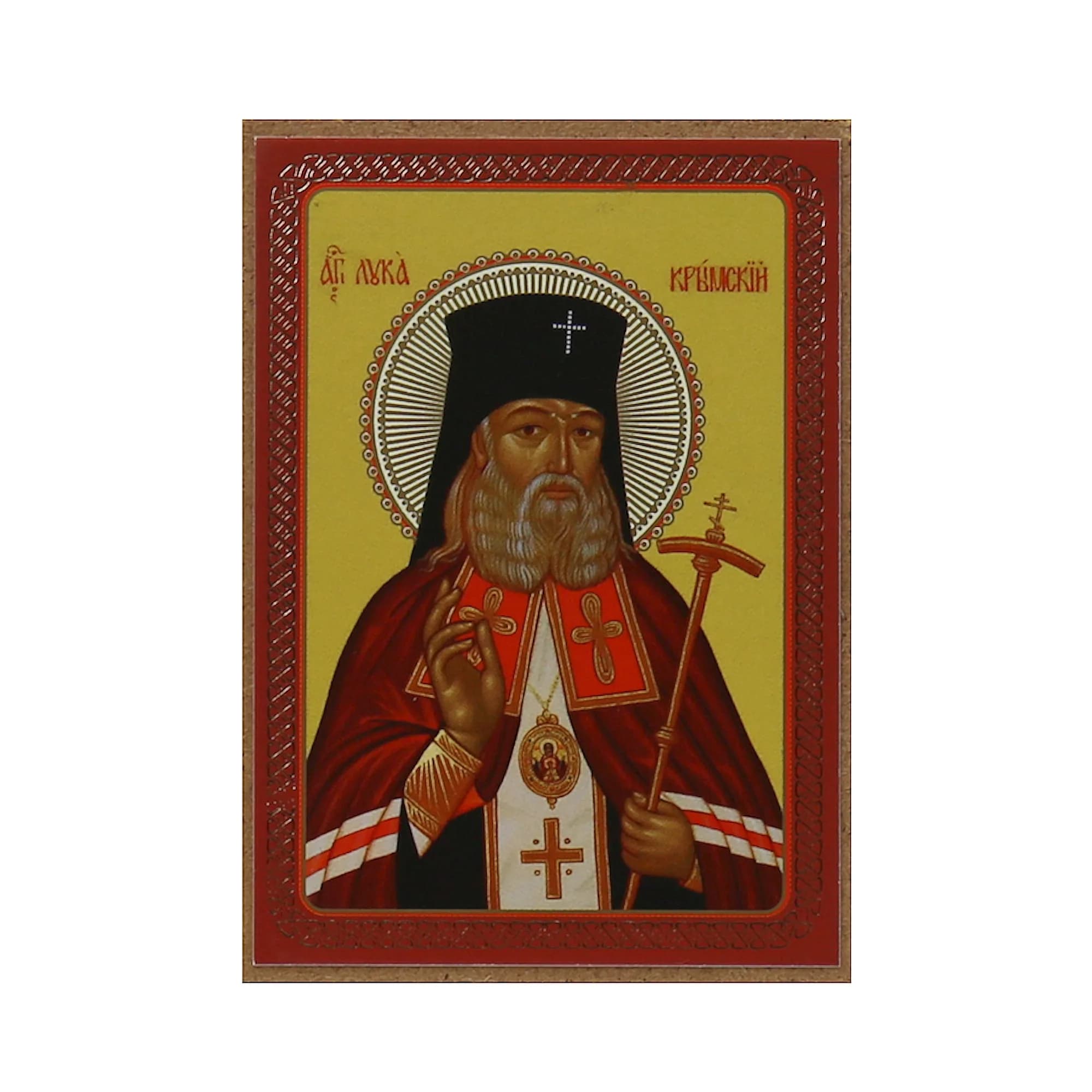 Икона «Святой Лука», мдф, полиграфия, 6×8 см