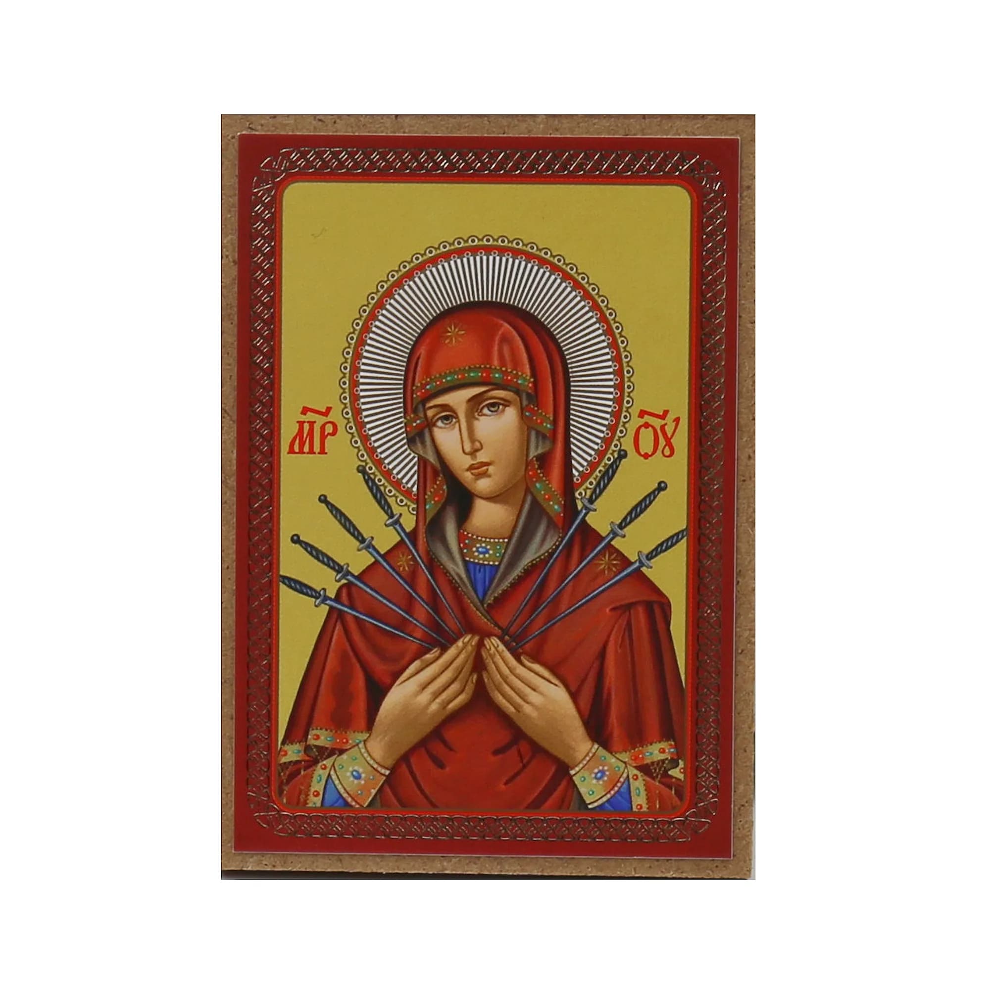Икона «Семистрельная», мдф, полиграфия, 6×8 см