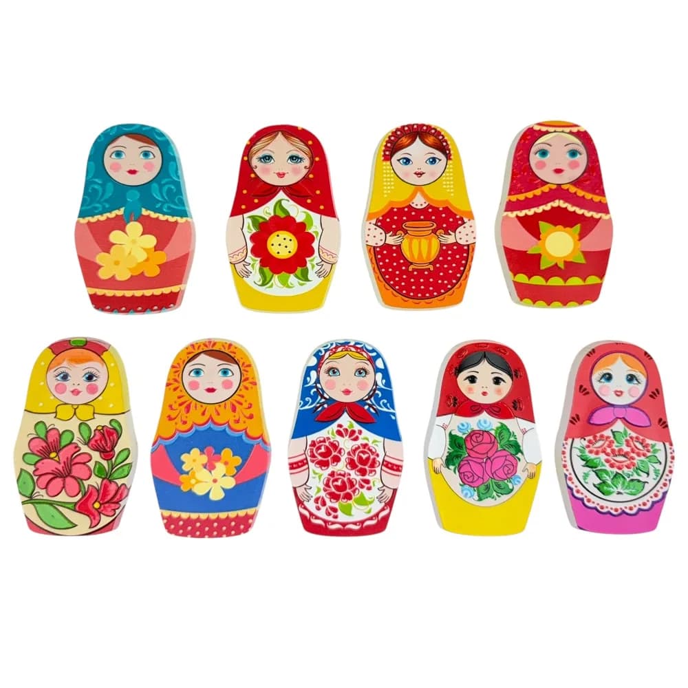 Магнит с росписью «Матрешка», полистоун, 8×5 см