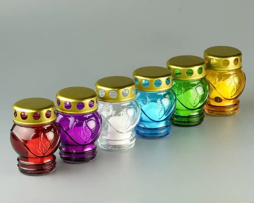 Лампада неугасимая, с сердцем, стекло, металлическая крышка, МИКС, 9,2 см